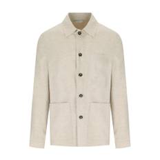 Manuel Ritz, Jackor , Herr, S, Bomull, Beige Bomull Linne Skjortjacka