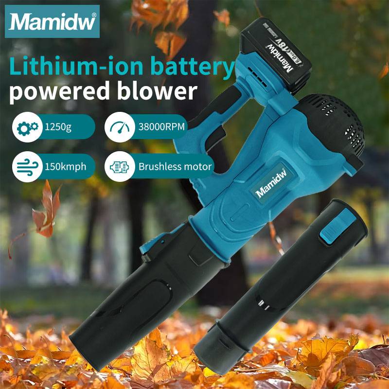 Mamidw 38000RPM Cordless Leaf Blower, Electric Blower Equipped with a Brushless Motor, Handheld Leaf Blower for Lawn Care, Yard, and Snow Removal (Battery Not Included), 1.25KG Powerful Airflow, for