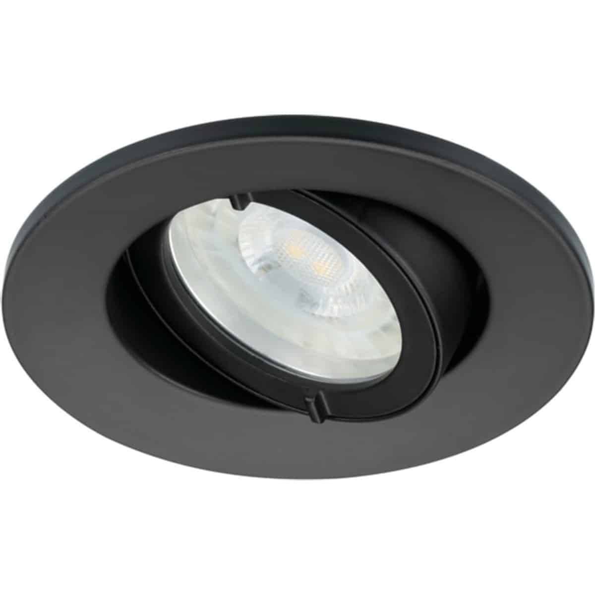 Downlight Start Spot Housing Round Justerbar IP44 Svart