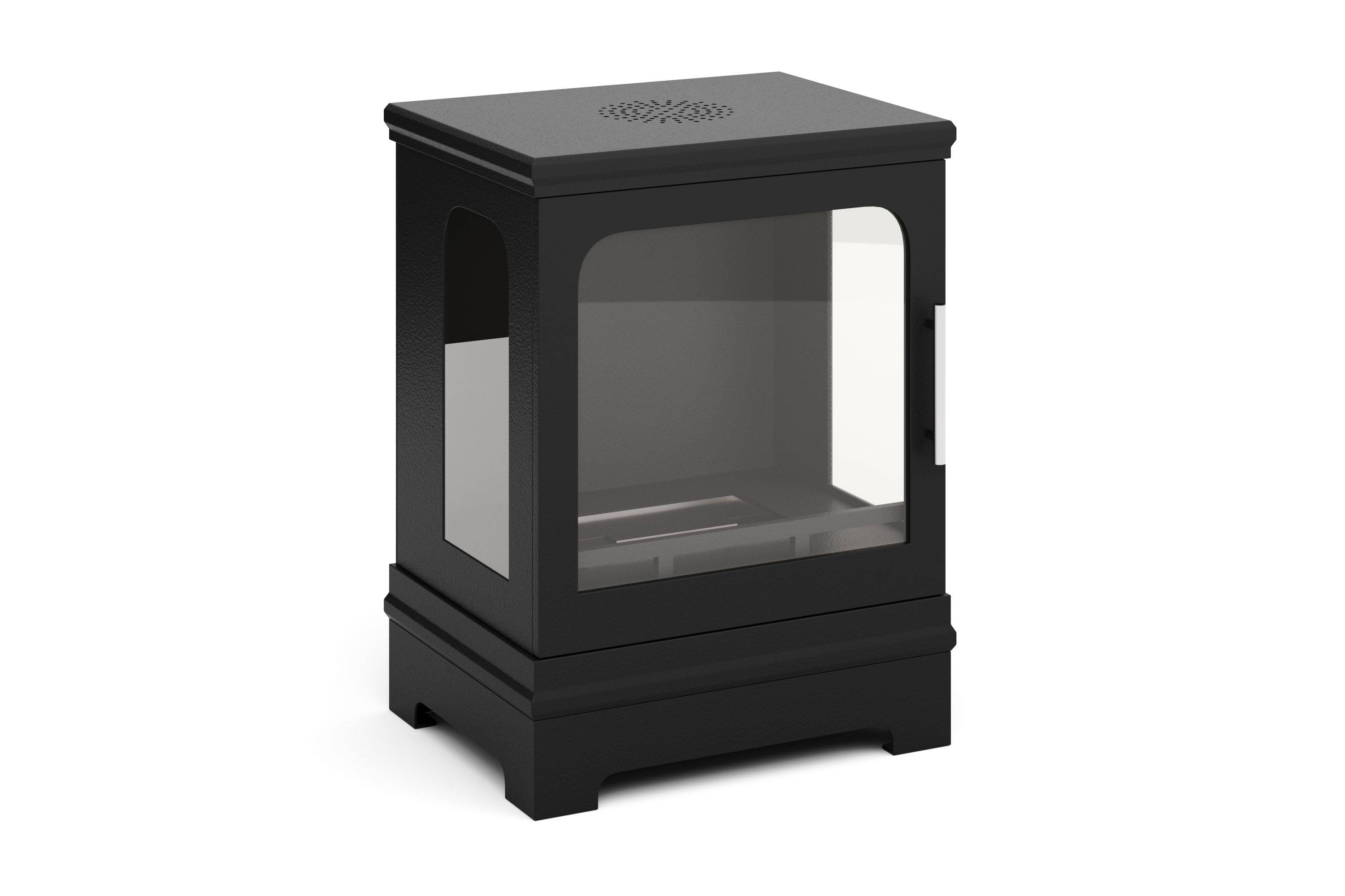 Nordflamma Corbo Liten Fristående Rektangulär Etanolkamin 59x35x45 cm i Stål och Glas - Svart Etanolkaminer