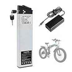 WILLQ 48V elcykelbatteri gömt hopfällbart cykelbatteri 10AH 12AH 13AH 14AH 15AH litiumbatteri med laddare för Ebike Motor Conversion Kit,48v,10Ah
