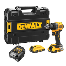 Dewalt DCD794D2T-QW 18V XR Bore-/skruemaskine med 2 stk. 2,0Ah batteri, lader og TSTAK