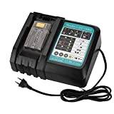 Taingwei Chargeur 3 A pour Makita Batterie 18 V, DC18RC 14,4-18 V, Compatible avec BL1850, BL1860B, BL1830B, BL1840B, Li-Ion de Rechange pour DC18SF, DC18RD, DC18RA (Prise Européenne)