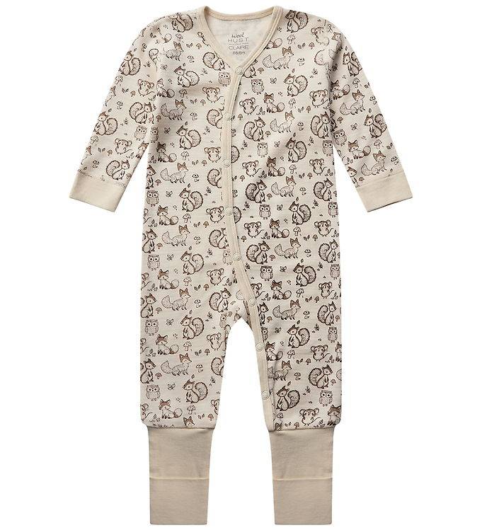 Hust and Claire Pyjamasdräkt - Merinoull Ull - HCMobi Woodland - - Hust and Claire - 1 år (80) - Pyjamasdräkt