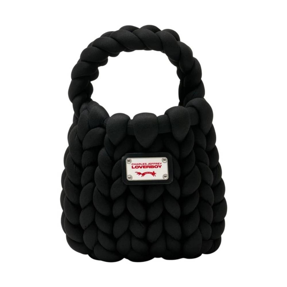 LOVERBOY by Charles Jeffrey Strikket Tote Taske - Tasker - Dame - Sort - ONE SIZE - Uld