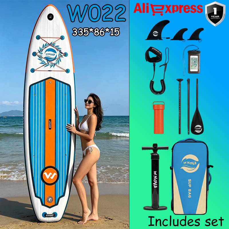 WNOVA W022 Ultra-light Inflatable Paddle Board 335*86*15 Paddle Board Size, PVC Material, Adult Water Sports, yoga, Fishing, Travel, Sea Surfing Non-slip Paddle Board