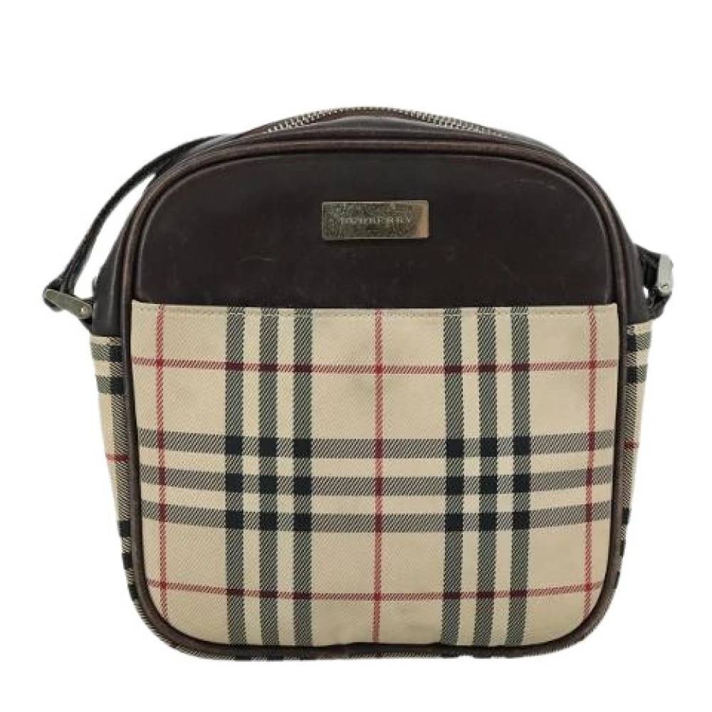 Burberry Vintage Pre-owned Nova check skuldertaske - Vintage - Dame - Beige - ONE SIZE - Uld