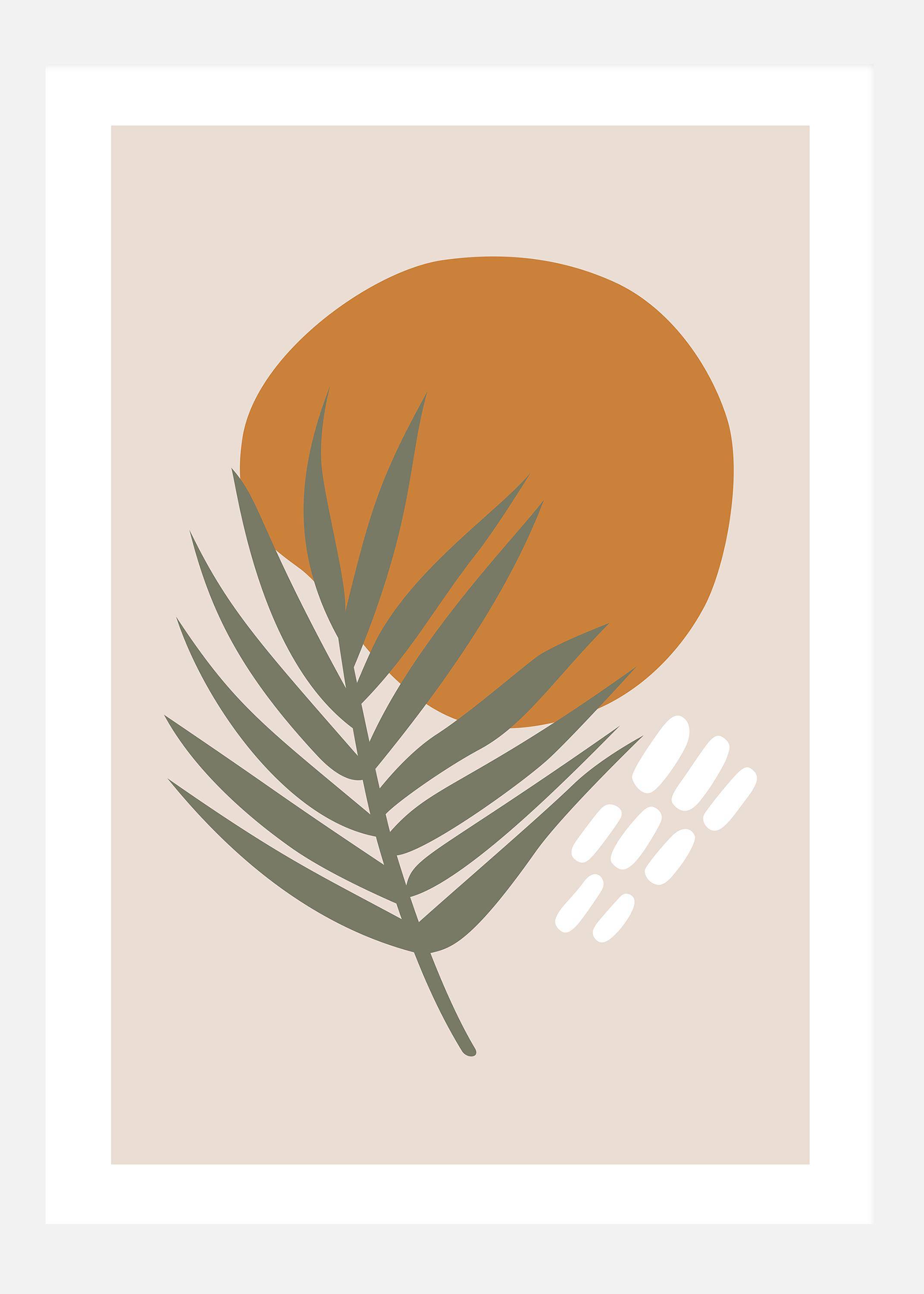 Illustrated Palm Canvastavla (30x40 cm)