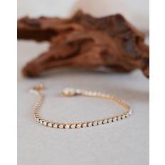 Signature Tennis 18K Gold, Whitegold or Rosegold Bracelet w. Diamonds - 16cm / Whitegold