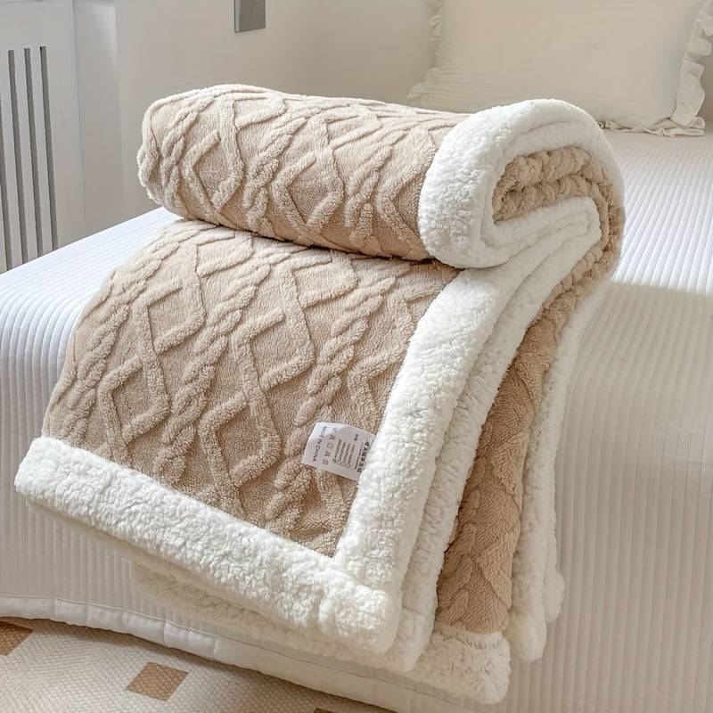 Stilfullt Vändbart Fleece Täcke för Ultimat Komfort och Värme - Ljus kaffe / 100*150cm