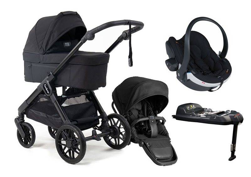 Emmaljunga Sento Max duovagn Ergo+ 2027 + BeSafe iZi Go Modular X2 babyskydd + isofixbas