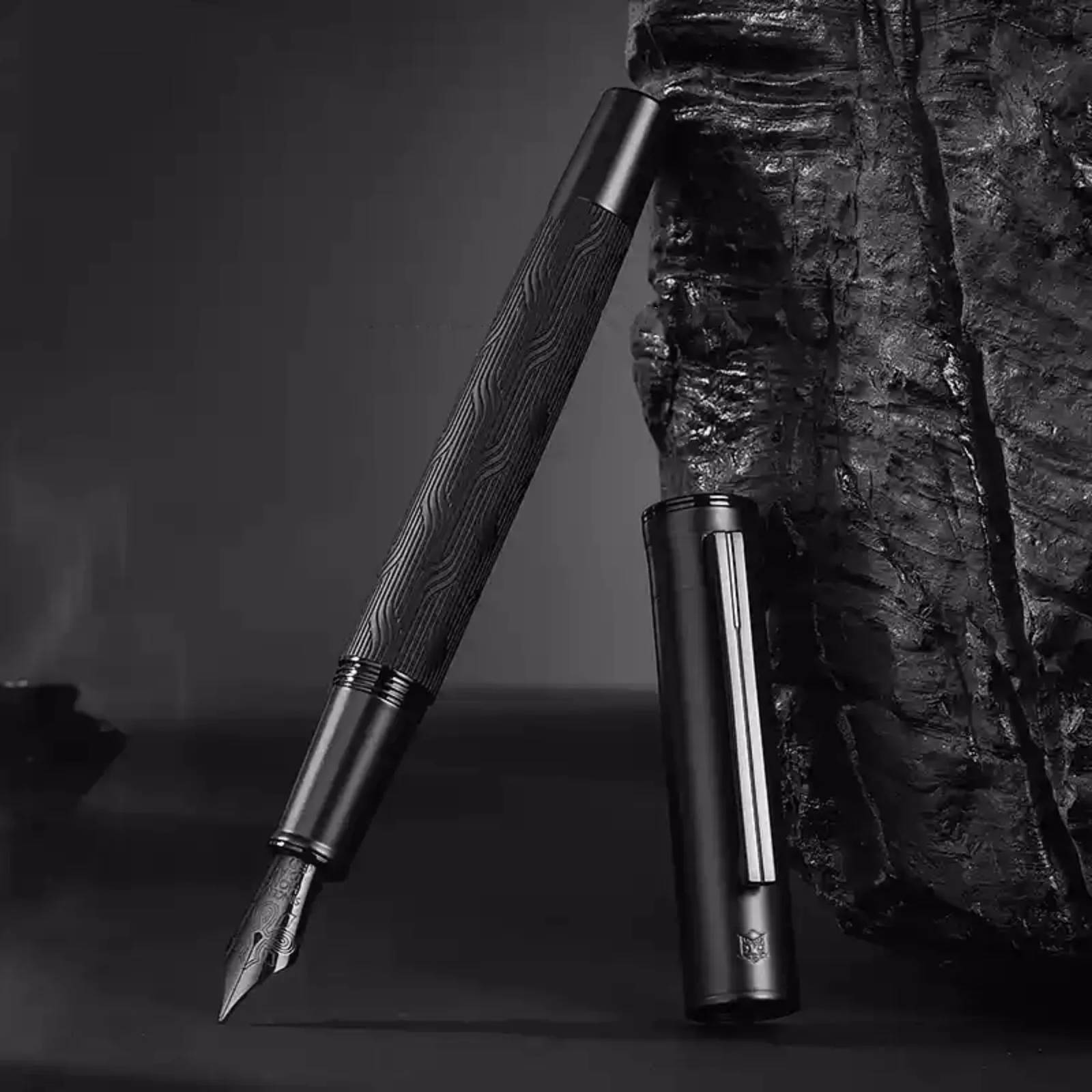New Hongdian 1860 Max Forest Metal Fountain Pen Blue Nib EF/F Nib Beautiful Tree Texture Excellent Writing Business Office Pen