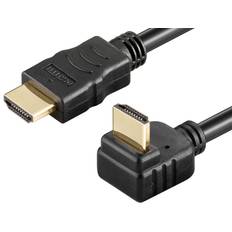 Vinklet HDMI 2.0 kabel - 4K/60Hz - Sort - 1.5 m