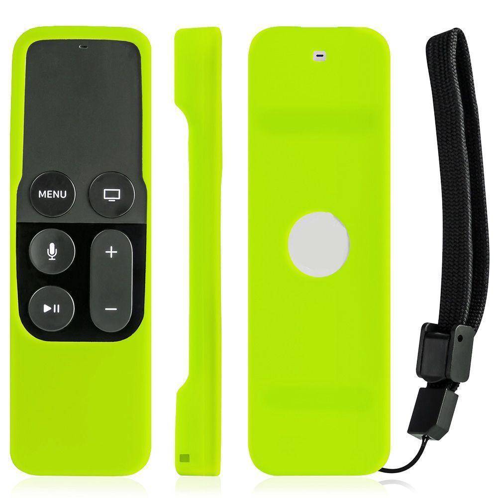 Silikonfjärrkontrollfodral skyddsöverdrag för apple tv 4th gen siri fjärrkontroll stötsäker anti-halk - Grön