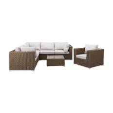 deNoord Marcus Loungegrupp - Brun / Vita dynor & Loungeset Brun,Beige Tyg