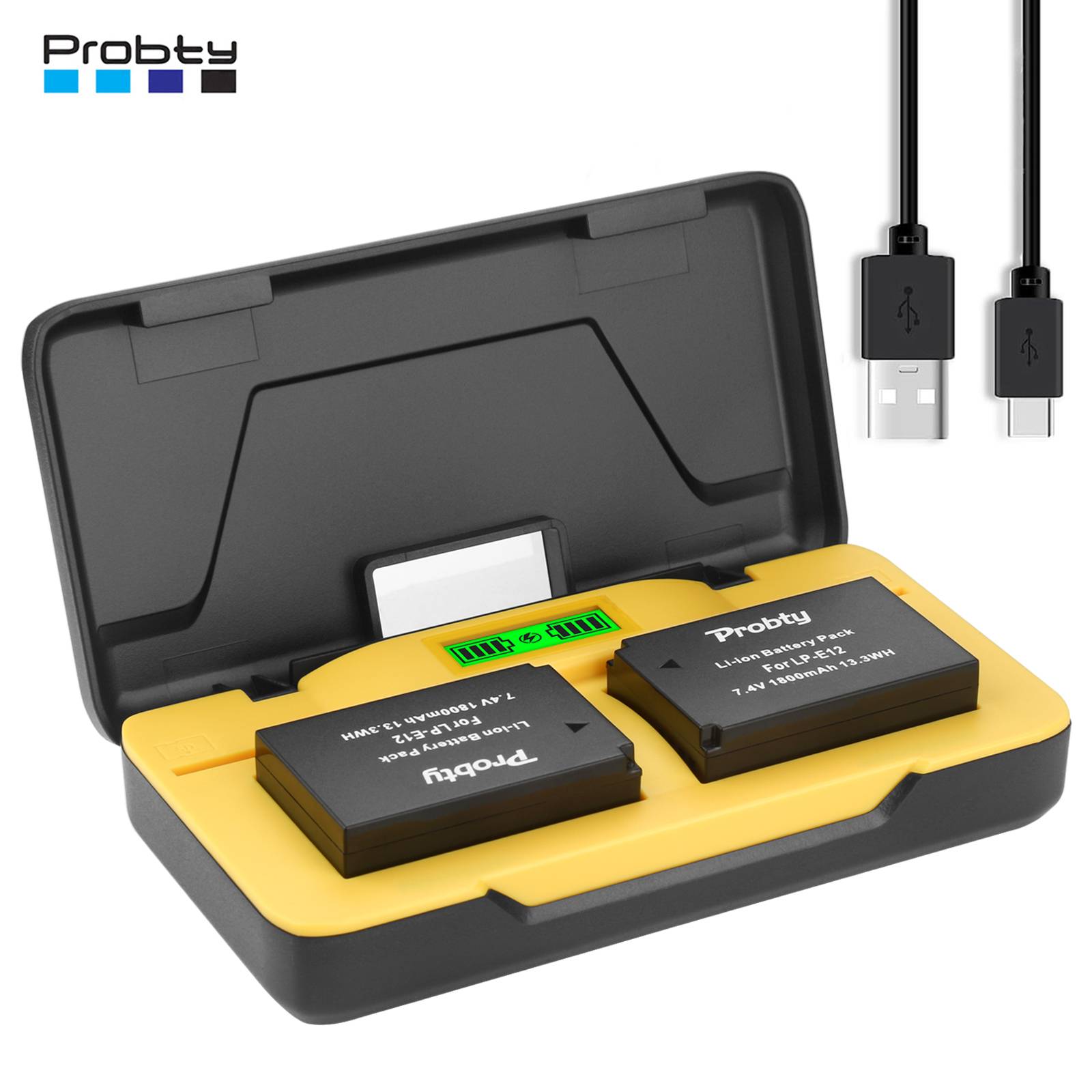 1800mAh LP-E12 LP E12 LPE12 Battery or 20W Fast Charger for Canon EOS M50, M50 Mark II, M, M2, M10, M100, M200, Rebel SL1