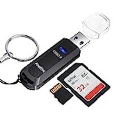 SD-kortläsare, Frotox USB 3.0 till SD/Micro SD-adapter Bärbar USB 3.0 Card Reader med nyckelring för SD/Micro SD/TF/SDXC/SDHC/MMC/RS-MMC/Micro SDXC/Micro SDHC etc.