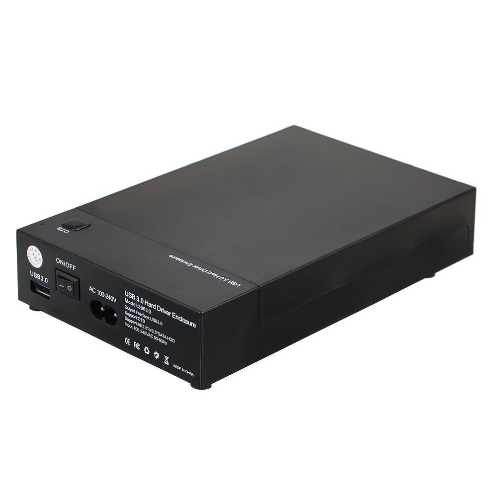 USB 3.0 2,5 3,5 SATA HDD-hölje Bärbart SSD HDD-fodral Stöd UASP OTB One Touch Backup US Plug US Plug