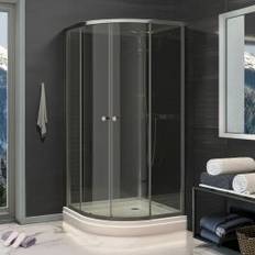 Waterlux silikonfri duschkabin rund 90x90 låg höjd 180 cm grå
