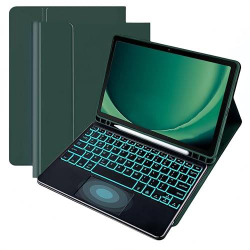 Fodral tangentbord för Samsung Galaxy Tab S6 Lite 10.4 tum 2024/2022/2020, slimmat fodral med avtagbart Bluetooth 7-färgs bakbelyst styrplatta tangentbord med S Pen-hållare