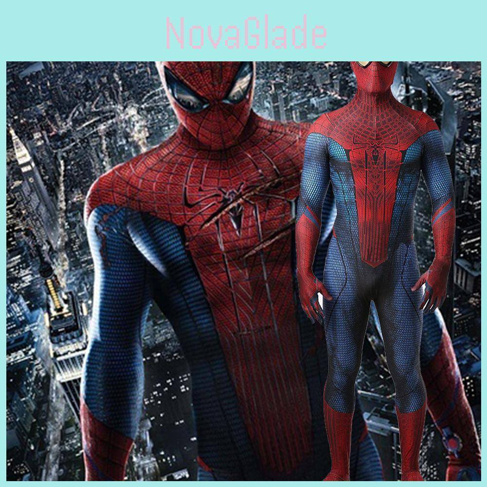 The Amazing Spider-man Dräkt Blå&röd Spandex Bodysuit För Barn Och Vuxna cm