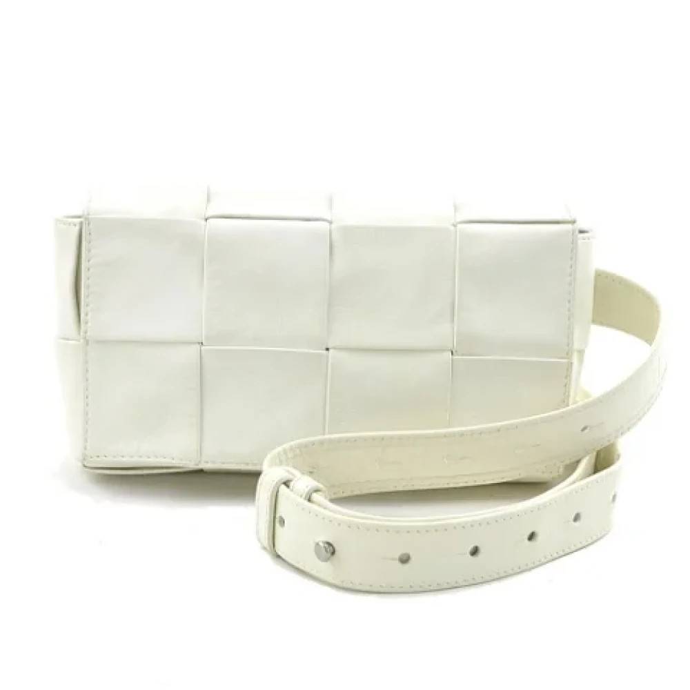 Bottega Veneta Vintage Pre-owned Laeder crossbody-tasker - Vintage - Dame - Hvid - ONE SIZE - Tyl