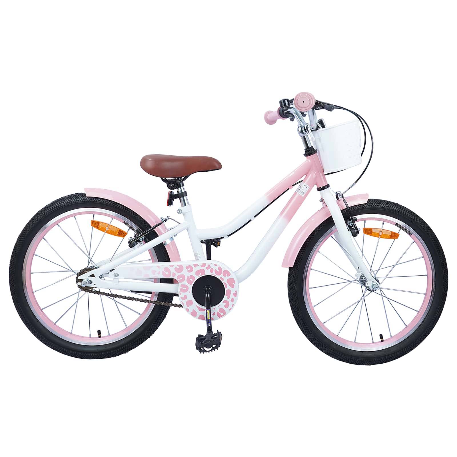 vidaXL Barncykel 18 Tum för 5-7 år gamla Ljusrosa