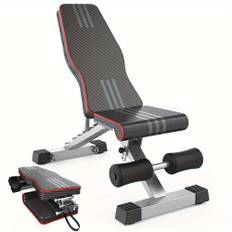 TEMU 1pc Foldable Adjustable Dumbbell Bench - Space-saving Weight Training Fitness Stool For Gym Fitness Training, Body Workout, And Home Exercise - Compact, Portable, And