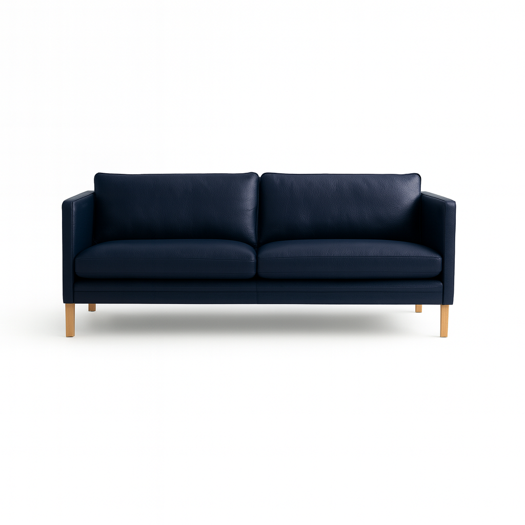 MH276 3 pers. sofa i Baltique anilinlæder fra Mogens Hansen Baltique 97055 (Mørk blå) - Jacobsen Plus