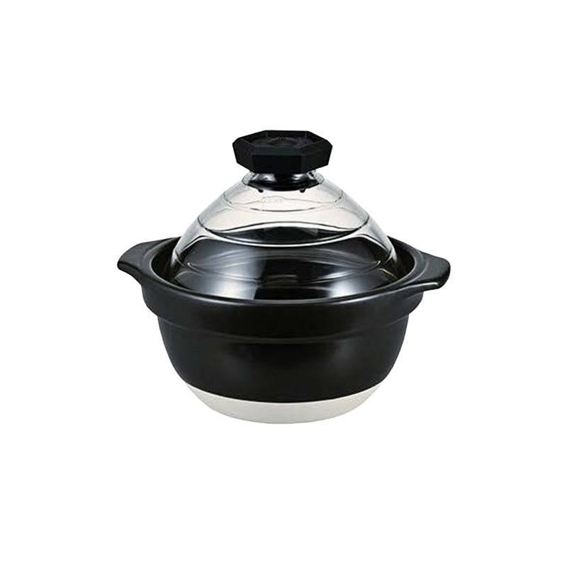 Ceramic Rice Cooker with Glass Lid - White