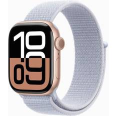 Apple Watch Series 10 Aluminium 42 mm (2024) | GPS | roségold | Sportloop | dimblå