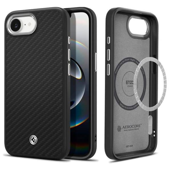Spigen Enzo Aramid MagSafe Cover til iPhone 16e - Mat Sort
