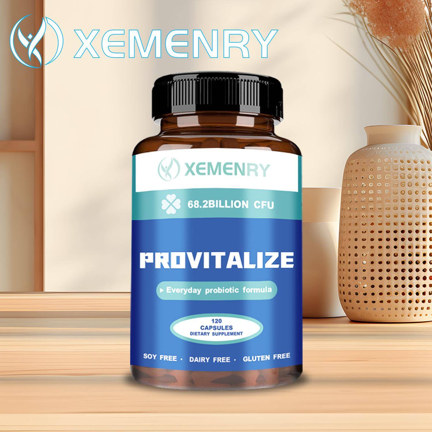 XEMENRY Premium Probiotiska Kapslar, Gurkmejakomplex, 95% Kurkumin, Moringa, Kosttillskott, Lämpligt för Både Män och Kvinnor