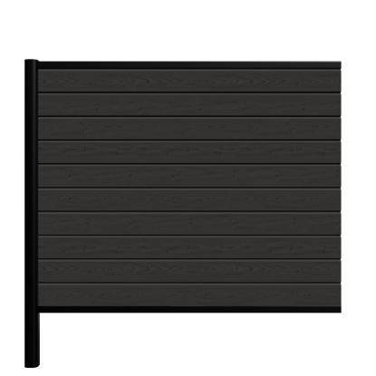 Kirkedal Alu Light hegn med K1 profiler, tilkøbssæt, sort - 150 x 128 cm