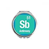 DIYthinker Sb Antimony kemiskt element chem spegel rund bärbar handficka makeup 2,6 tum x 2,4 tum x 0,3 tum flerfärgad