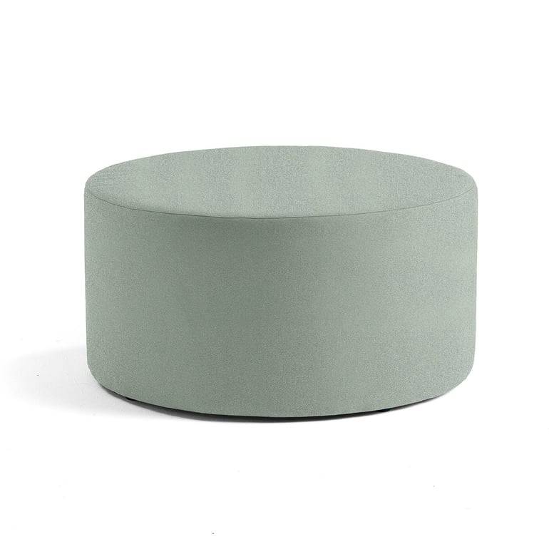 Sittpuff CASUAL, Ø 1000 mm, tyg CURA gröngrå