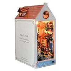 Miniature Cabin Book Nook, Handmade Cabin Book Nook, Charming Book Nook, Book Nook Shelf Insert, Wooden Bookend Kits With LED Lights, Portable Easy To Use For Kids Room, Bedroom, Living Room