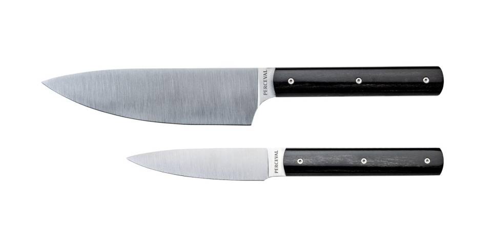 Knivset med Kockkniv och skalkniv, 9.47 - Perceval - Svart Pakkaträ