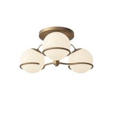 Astep - Model 2042/3, 6 Opaline Spheres 20 cm, Champagne Mount - Plafonder - Gino Sarfatti - Guld,Hvid