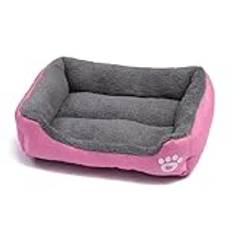 All-Season Square Dog Sleeping Bed Mat Mjuk Bomull Full Fyllning Elastisk Pet Cat Sofa Mat(Pink,XXL-95x72cm)