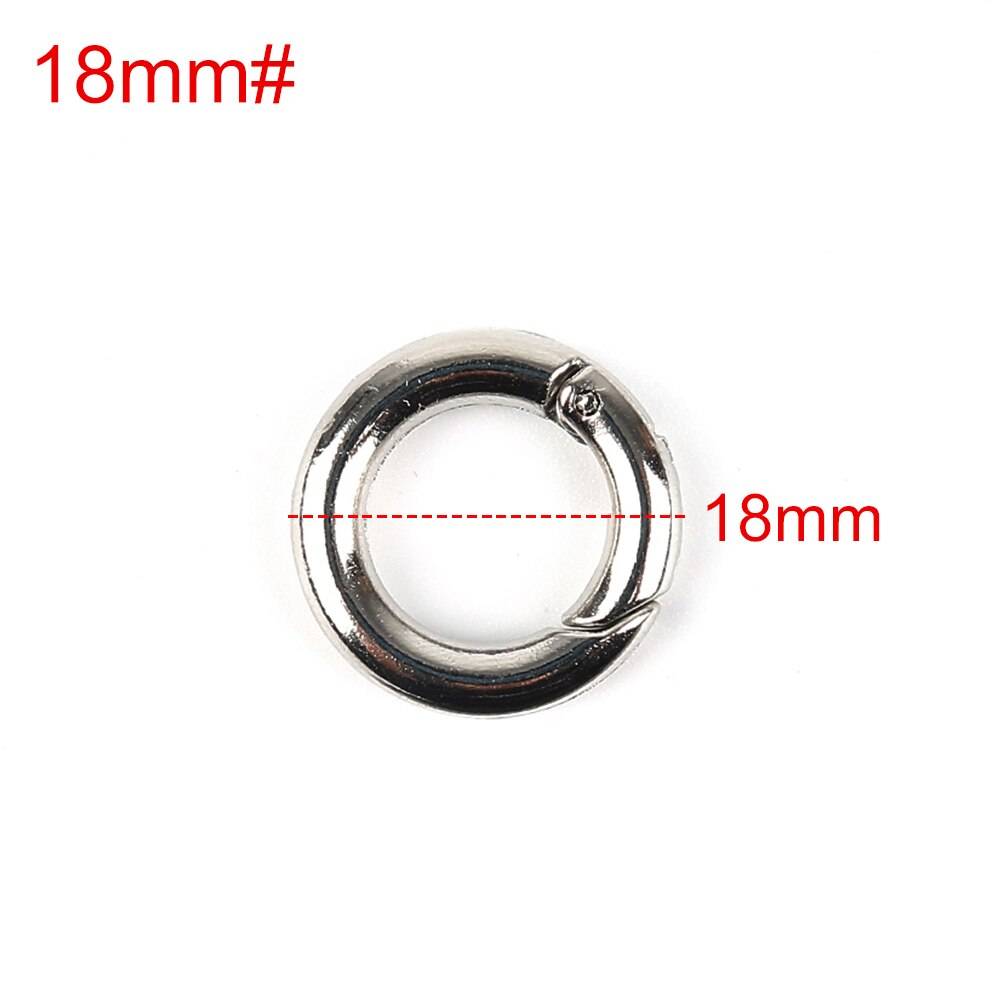 Copozz 2 pc runda skjutgrind snäppöppningskrok fjäderring nyckel karbinhake camping 18-44mm klättertillbehör - 18mm