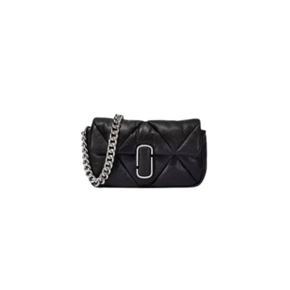Marc Jacobs The Puffy Diamond Quilted J Marc Skuldertaske - Tasker - Dame - Sort - ONE SIZE - Uld