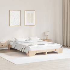 Sängram Naturlig Massivt furu 140 x 200 cm Hållbar