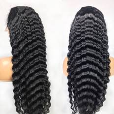 Human Hair 28 30 Deep Wave Lace Frontal Wigs 13 4 Front Wigs