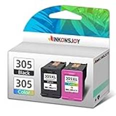 INKONSJOY 305 XL bläckpatroner för HP 305 bläckpatroner svart och färg bläckpatron 305xl för DeskJet 2700 2710 2720 Plus 4120 4100 4110 Envy 6000 6010 6020 6032 6022 Envy Pro 6420 6452