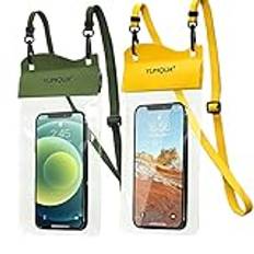 Vattentätt mobiltelefonfodral 2 stycken, 8,5 tum IPX8 vattentäta mobiltelefonfickor undervatten skal vattentätt telefonfodral kompatibelt med iPhone 15 14 13 12 Pro, Galaxy S23 S22 Ultra, Pixel 4