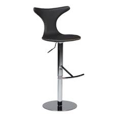 DOLPHIN Bar Stool - Black Leather