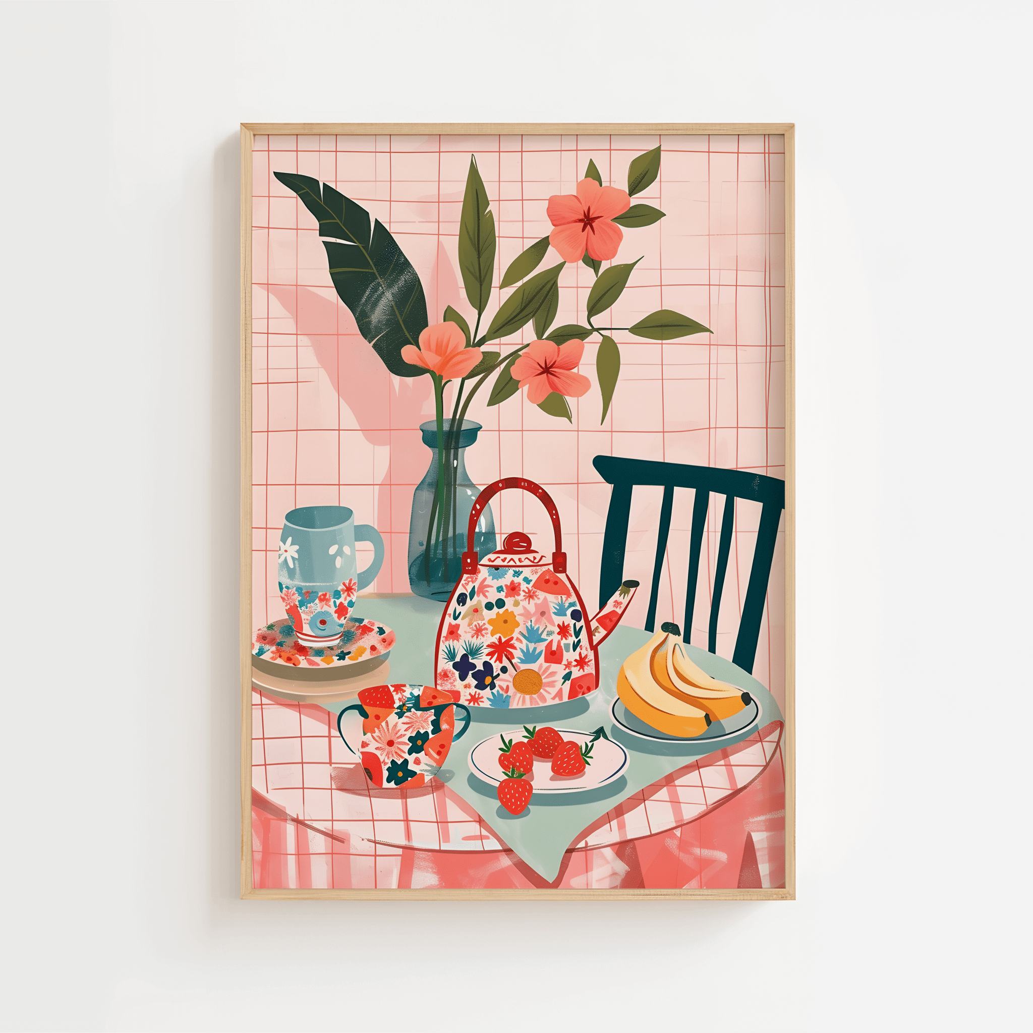 Lyserød Morgenmad Poster | 70 x 100 cm | Ellens Postershop.
