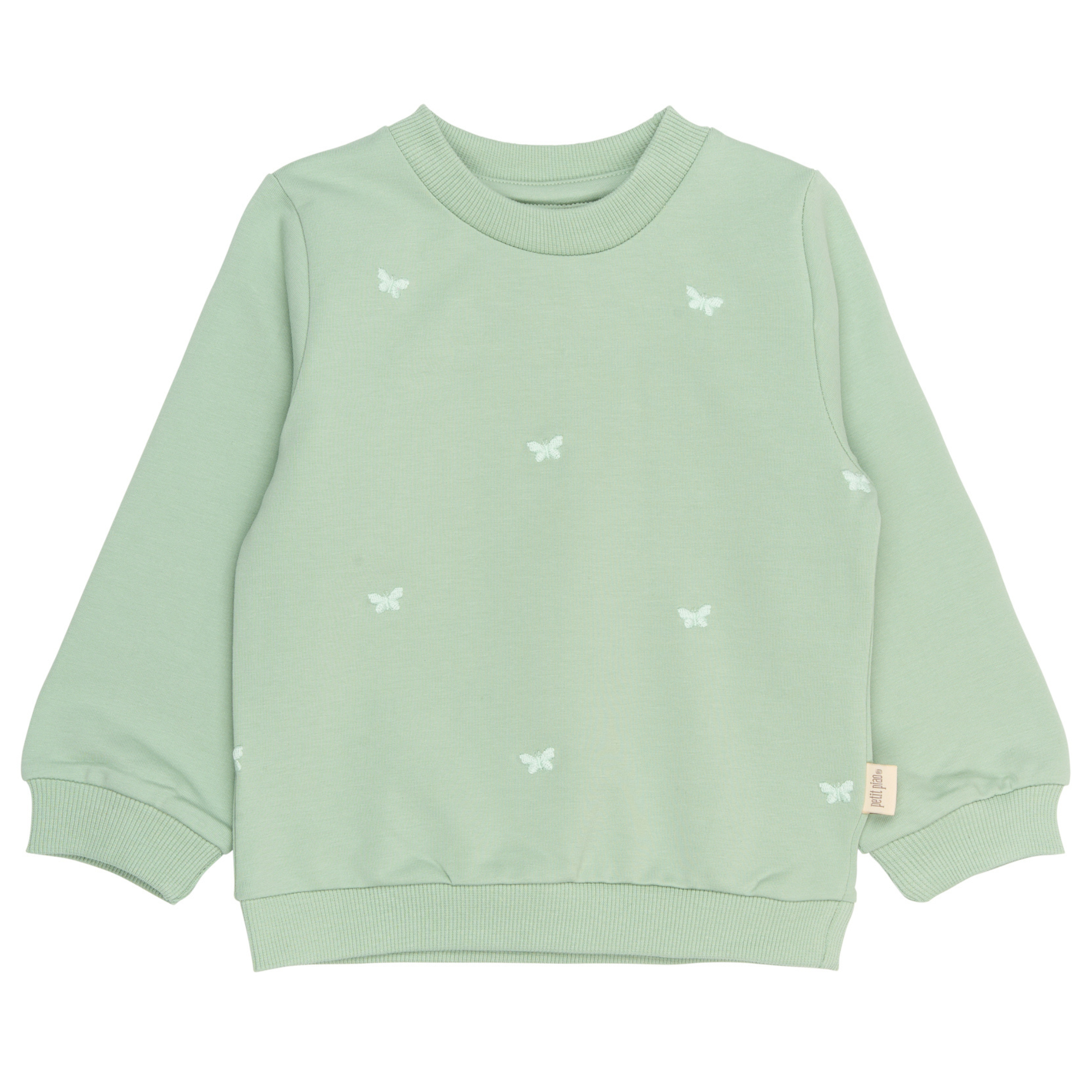 Petit Piao - Elis Sweatshirt, PP0092 - Frosty Green Butterfly EMB - 74