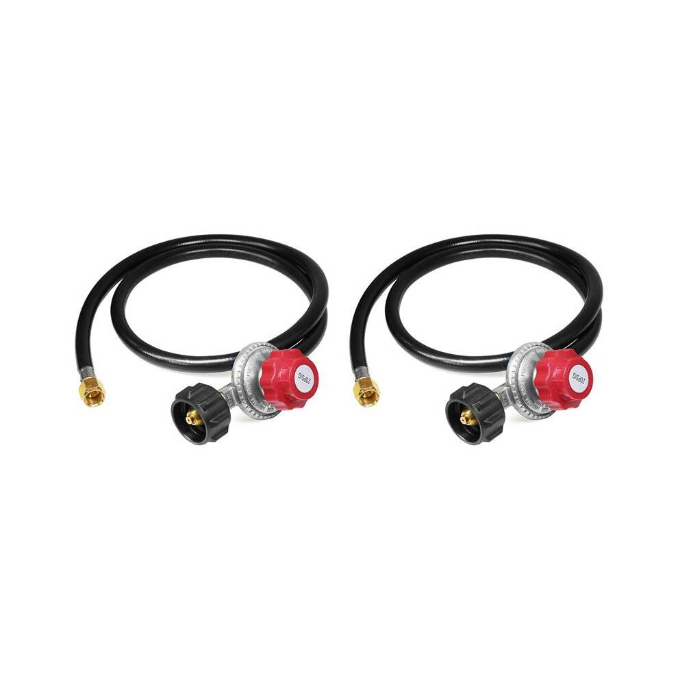 2X High Pressure Propane 0-20 Psi Adjustable Regulator with 4Ft Qcc1/Type1 Hose for Propane Burner Turkey Fryer Smoker